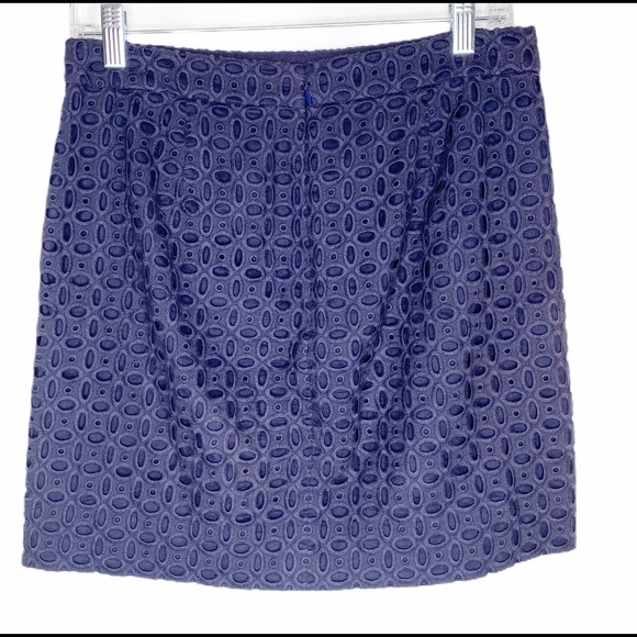 J. Crew Blue Eyelet Pencil Skirt Size 2 - Picture 5 of 6